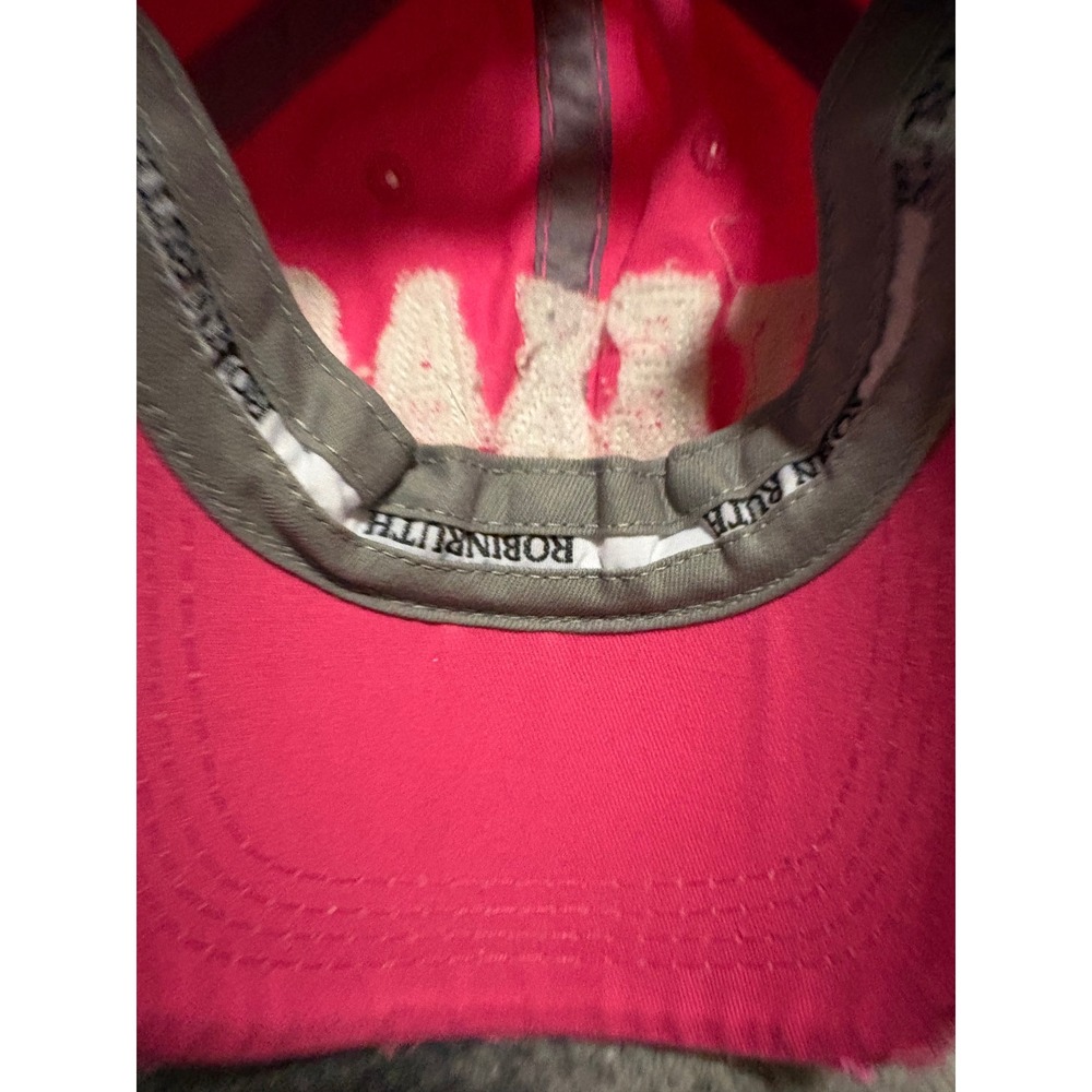 (CL) Robin Ruth Texas Original Pink Distressed Baseball Cap Floral Applique Hat - Picture 8 of 10